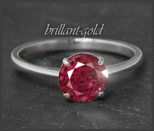 Gold Ring 585 Weißgold mit 1,76ct Rubin